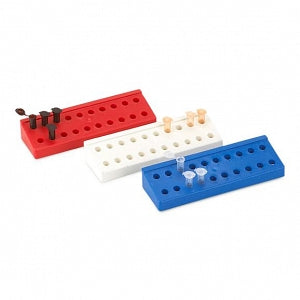 Globe Scientific Heavy-Duty Microcentrifuge Tube Racks - RACK, MCT, 1.5-2ML, 20 PL, PP, BLU - 456320B