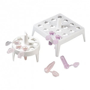 Globe Scientific White Float Microcentrifuge Tube Racks - Float Rack for 1.5 mL Microcentrifuge Tubes, White, 8 Place - 456398