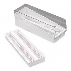 Globe Scientific Slide Storage Boxes with Removable Trays - BOX, SLIDE STORAGE, W/HINGED LID, 100PL, GRN - 513250G