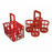 Globe Scientific Red HDPE Bottle Carriers - BOTTLE CARRIER, 6 PLACE, 95MM, HDPE, RED, EA - 600395