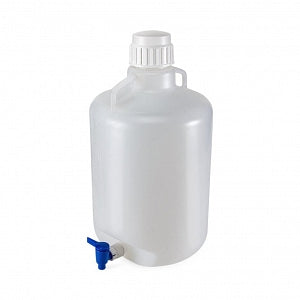 Globe Scientific Diamond RealSeal Round PP Carboys with Spigot - CARBOY W/SPIGOT, PP, GRAD, AUTO, 20L, 4/CS - 7270020