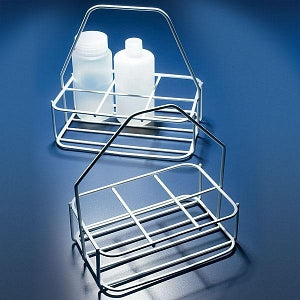 Globe Scientific Steel Bottle Carriers with Handle - BOTTLE CARRIER, W/HANDLE, STEEL, 6-PL, 74MM - BGS042