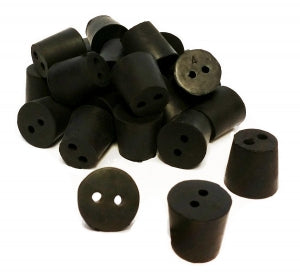 GSC International 2-Hole Rubber Stoppers - STOPPER RUBBER, SIZE 4, 2-HOLE - RS-4-2