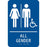 Restroom Sign with ADA and Braille All Gender H - 9" x 6