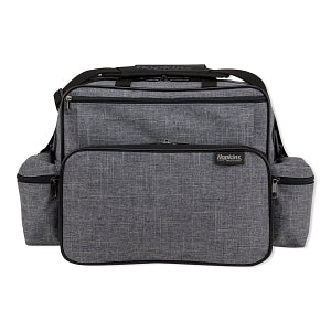Hopkins Medical Products Mini Home Health Shoulder Bag, 600D Waterproof Material, Fold-Down Compartment For Optimal Organization, Adjustable Straps, Black