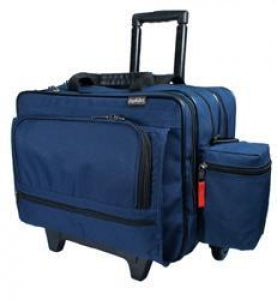 Hopkins Rolling Med Bags with EZ-View Features - Rolling Medical Bag with EZ View Organizers, Navy, 16"W x 9"D x 13"H - 532185