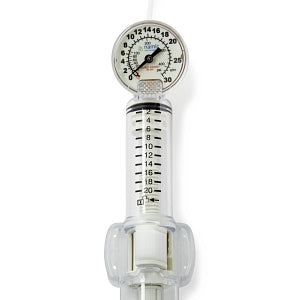 Namic Inflation Device Kits - Inflation Device with 3-Way High-Pressure Stopcock, 1, 050 psi, 30 Atmospheric Pressure (ATM), 20 mL Barrel Volume, 12" High-Pressure Braided Tubing - H965914021