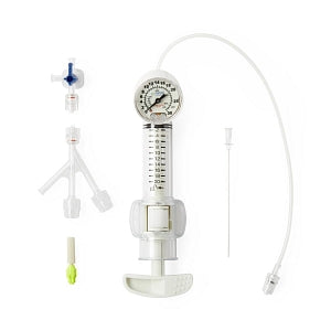 Namic Inflation Device Kits - Inflation Device with Insertion Tool, Torque Device, Tri-Adaptor, 3-Way High-Pressure Stopcock, 1, 050 psi, 20 mL Barrel Volume, 30 Atmospheric Pressure (ATM), 12" High-Pressure Braided Tubing - H965914301