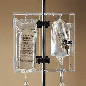 Healthcare Logistics IV Pole Lock Box - Double Lock-to-Pole IV Lock Box with Key Lock - 18638