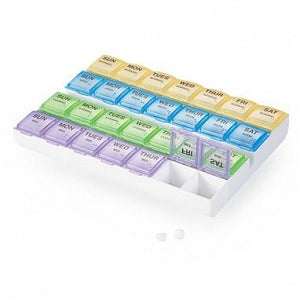 Health Care Logistics 7-Day Color-Coded Medication Organizer - PLANNER, PILL, 4-A-DAY WEEKLY - 18916