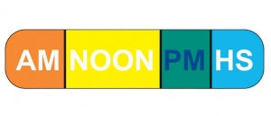 Healthcare Logistic Medication Labels - Medication Labels, AM Noon PM HS, Orange Yellow Green Blue, Multi Color Print - 2209