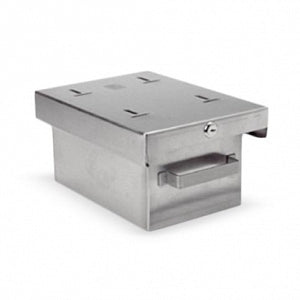 Health Care Logistics Single Lock Deep Refrigerator Storage Box - Stainless Steel Refrigerator Lock Box, 10" x 7" x 4" - 3741