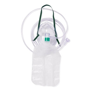 Medline Disposable Oxygen Masks with Standard Connector - Total Non-Rebreather Adult Mask with Reservoir Bag, Safety Vent, Check Valve, 7' Tubing and Standard Connectors - HCS4670B