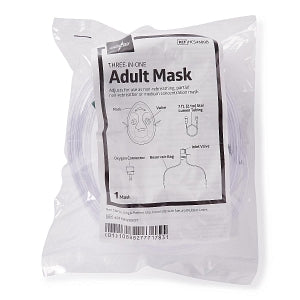 Medline Disposable Oxygen Masks with Standard Connector - Adult 3-in-1 ...