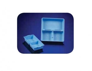 Hospital Disposables Compartment Prep Tray - 3-Compartment Prep Tray, Nonsterile, 9" x 10" x 2" - 396-0910CT