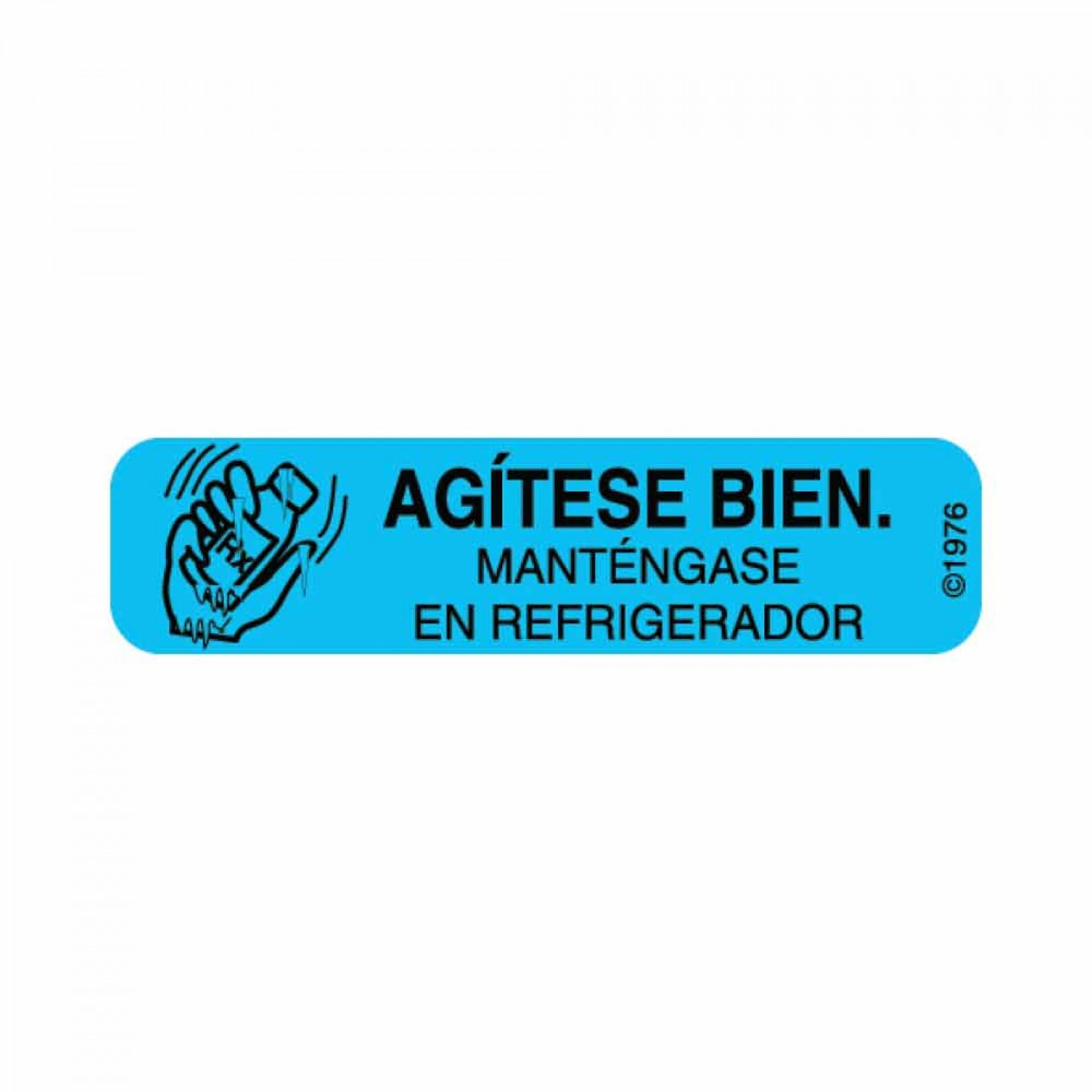 Label Paper Permanent Agitese Bien. 1 9/16" X 3/8" Blue 500 Per Roll, 2 Rolls Per Box