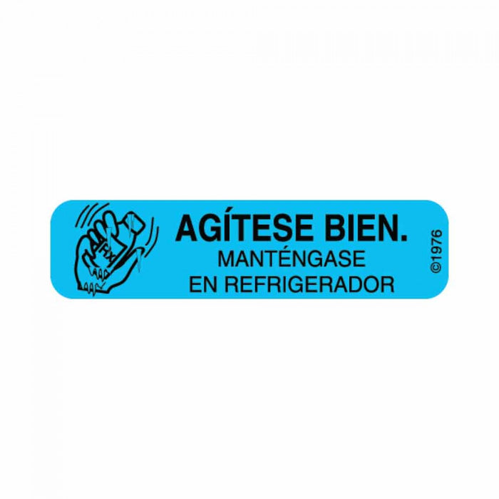 Label Paper Permanent Agitese Bien. 1 9/16" X 3/8" Blue 500 Per Roll, 2 Rolls Per Box