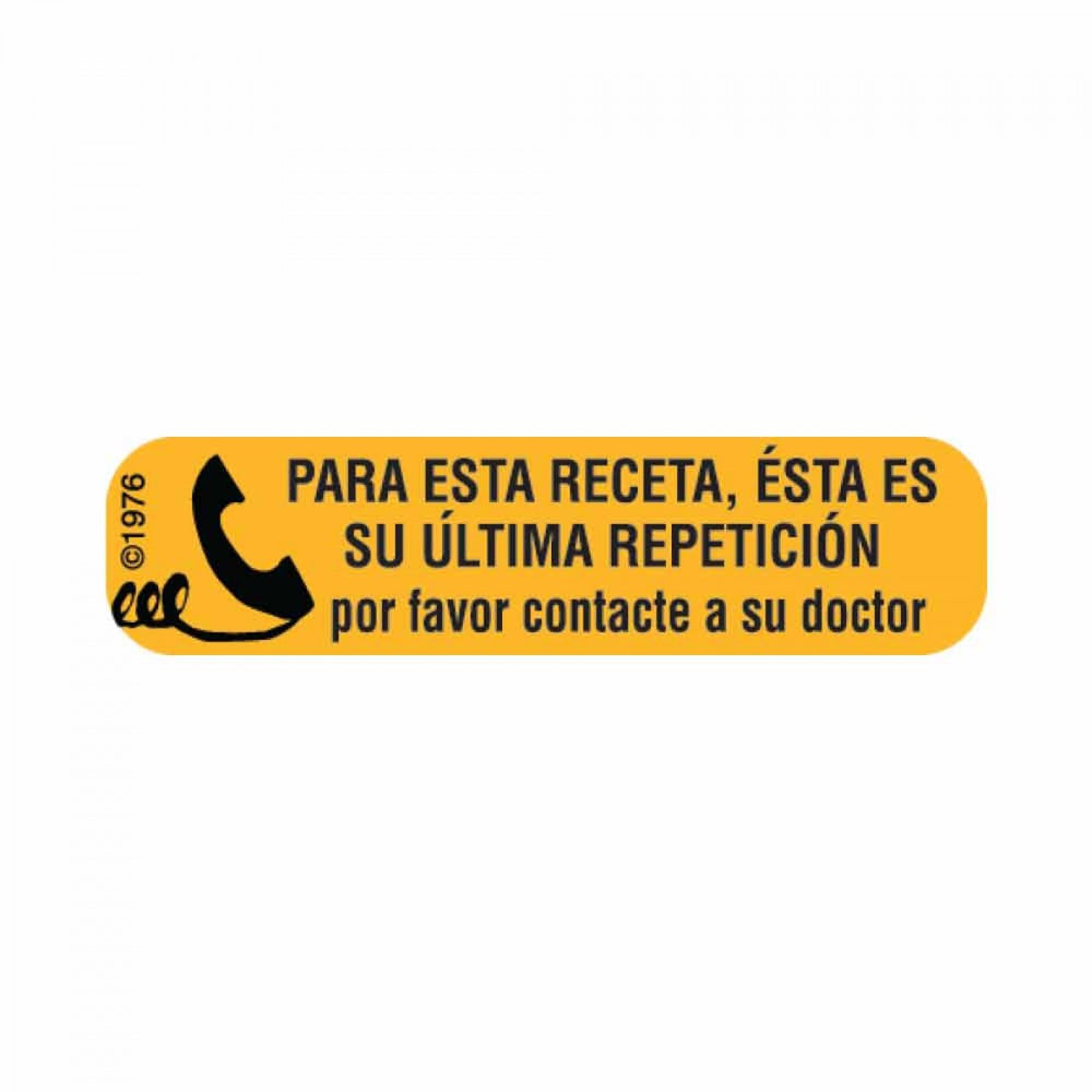 Label Paper Permanent Para Esta Receta, 1 9/16" X 3/8" Gold 500 Per Roll, 2 Rolls Per Box