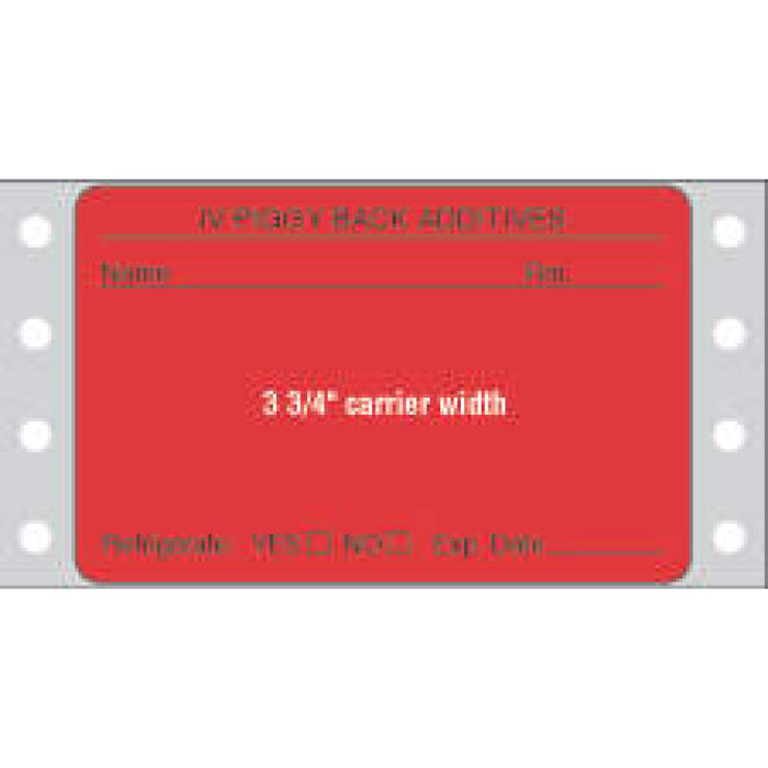 Label Dot Matrix Paper Permanent Additives 3" X 1.9375 Fl. Red 2500 Per Case