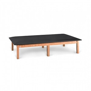 Hausmann Upholstered Mat Platforms - Bariatric Mat Platform, 4' x 6', Oak / Black - 1412-46-346-122
