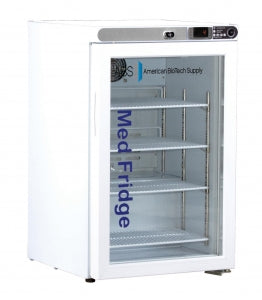 American Biotech Pharmacy Undercounter Freestanding Refrigerator - 2.5 Cu. Ft. Pharmacy Glass Door Undercounter Refrigerator - PH-ABT-HC-UCFS-0204G