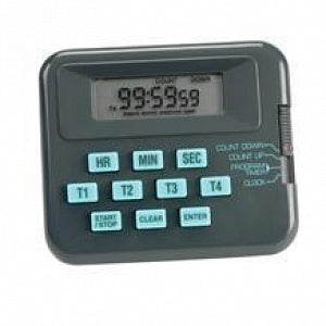 Heathrow Scientific Pocket Timer / Stopwatch / Clock - Lab Alert Pocket Timer / Stopwatch / Clock, Gray - HS24490D