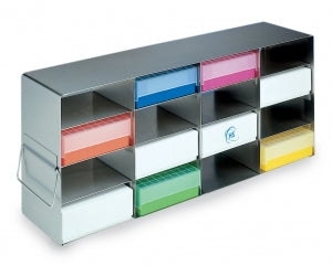 Heathrow Scientific True North Freezer Racks - True North Upright Freezer Rack, Stainless Steel, 4 x 4, 2" H - HS2862H