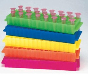 Heathrow Scientific 80-Well Microtube Racks - 80-Well Microtube Rack, Pink - HS29025D