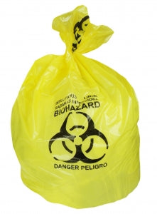 Heritage Bag Printed Biohazard Yellow Healthcare Liners - Printed Biohazard Yellow Healthcare Liner, 1.3 mil, 44 gal. - A7450PY