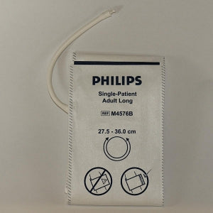 Philips Single Patient Soft Disposable Cuffs - Soft Disposable Blood Pressure Cuff, Single Hose, Navy Blue, Adult XL - 989803148041