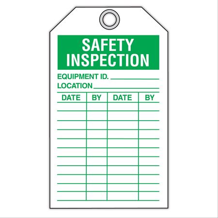 Heavy-Duty Safety Inspection Tags Heavy-Duty Safety Inspection Tags - 5.75"W x 3.375"H