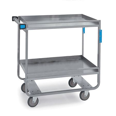 Heavy Duty Stainless Steel Cart 3 Shelves - 9" Shelf Clearance - 19.375"W x 32.625"L x 34.5"H