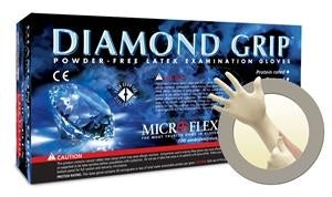 Microflex Diamond Grip Latex Exam Gloves - GLOVE, LATEX, PWDFR, EXAM, DIAMOND GRIP, - MF-300-L