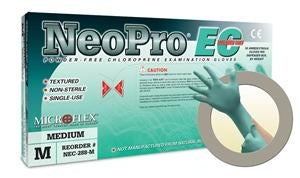 Microflex NeoPro EC Chloroprene Exam Gloves - NeoPro EC Powder-Free Chloroprene Exam Gloves with Extended Cuff, Size S - NEC-288-S