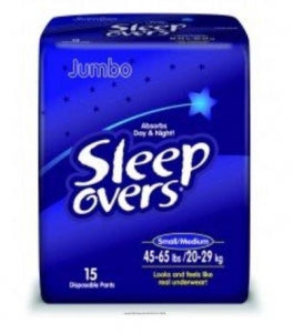 First Quality Products Sleepovers Youth Pants - Sleepover Pull-Ups, Size S / M, 45-65 lb. - SLP05301