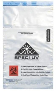 Inteplast Group UV Block Specimen Bags - UV Block Specimen Bag, 6" x 10", Bio, White, 2 Pocket/3 Wall - SPECI-UV