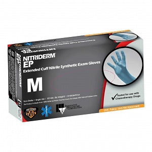Innovative Healthcare Corporation NitriDerm EP 182 Series PF Nitrile Gloves - NitriDerm EP Nitrile Exam Gloves, 12" L, Size M - 182200