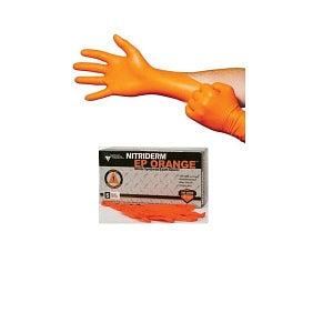 Innovative Healthcare NitriDerm EP Orange Gloves - NitriDerm EP Orange 12" Powder-Free Textured Exam Gloves, High-Risk, Nonsterile, Size XL - 189350