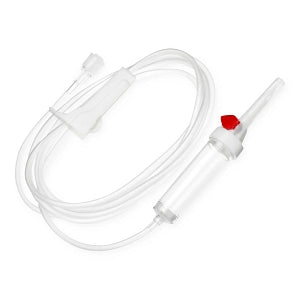 BD Secondary IV Administration Sets - Low Sorbing Nonvented IV Secondary Set with Needle-Free Valve Bag Access Port, Fixed Male Luer Lock and Hanger, 20-Drop, 31", 12 mL, Non-DEHP - 10014881