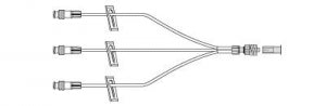 BD IV Extension Sets - Trifuse 4.5" Small-Bore IV Extension Set with 0.3 mL Priming Volume, 3 SmartSite Needle-Free Connectors, 3 Slide Clamps and Fixed Male Luer Lock - 20038E