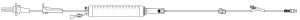 BD Gravity Sets- Burettes - 60-Drop 100" IV Gravity Set with 18 mL Priming Volume, 150 mL Burette, Ball Valve in Drip Chamber, Needle-Free Valve and 2-Piece Male Luer Lock - 82104E