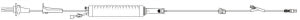 BD Gravity Sets- Burettes - 60-Drop 100" IV Gravity Set with 18 mL Priming Volume, 150 mL Burette, Ball Valve in Drip Chamber, Needle-Free Valve and 2-Piece Male Luer Lock - 82104E