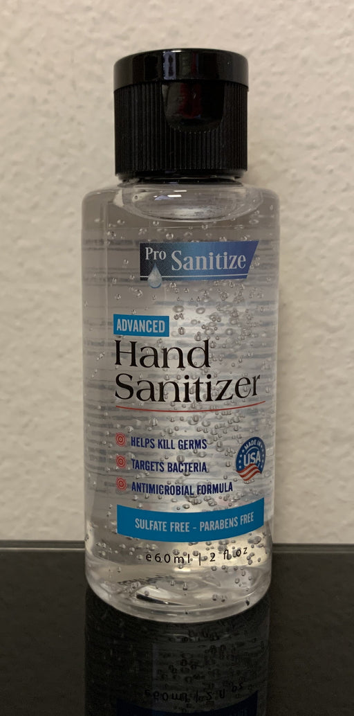 Pro Sanitizer 70% Ethyl Alcohol - Advanced Hand Sanitizer Sulfate Free - 2oz Bottle - Pack of 6