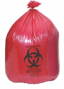 Inteplast Group Printed Biohazard Can Liners - Printed Biohazard Can Liner, Red, 11 Micron, 24" x 33" - S243311RH