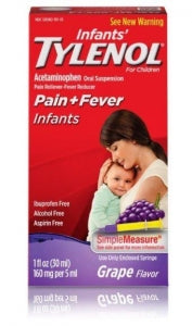 Johnson & Johnson Tylenol Infants Oral Suspension - Infant Tylenol, Oral, Suspension, Grape, 1 oz. - 012230