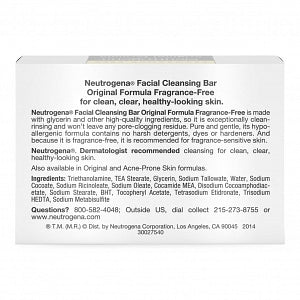 Johnson & Johnson Neutrogena Transparent Facial Bar - Neutrogena Facial Bar, Fragrance Free, 3.5 oz. - 70501013502