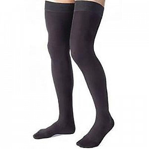 BSN Medical Relief Thigh-High Compression Stockings - Relief Compression Stockings, 30-40 mmHg, Closed Toe, Thigh High, Black, Size M Regular - 114221
