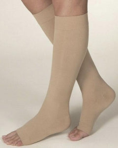Jobst Relief Open-Toe Knee-High Compression Stockings - 20-30 mmHg Compression Rating, Open Toe Relief Knee High Stockings, Beige, Size S Regular - 114625