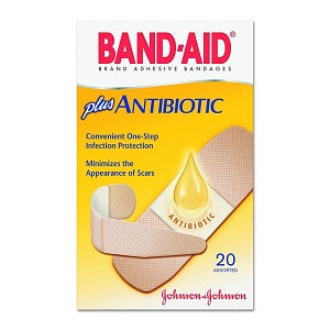 Johnson & Johnson Band-Aid Antibiotic Adhesive Bandages - Antibiotic Adhesive Bandages, Assorted Sizes - 5570