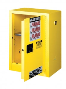 Justrite Flammable Materials Cabinets - Yellow Flammable Material Cabinet with 2 Doors, Manual Close, 12 gal. Capacity - 891200